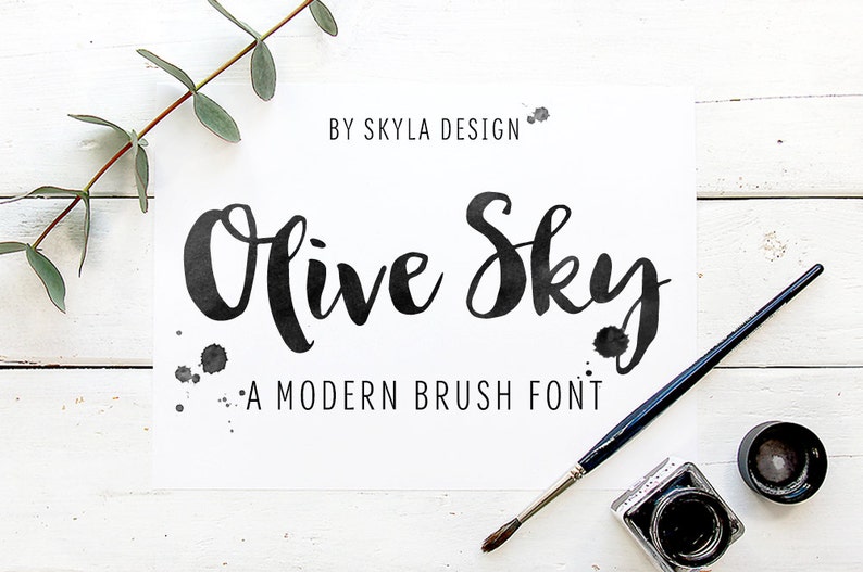 Olive Sky modern brush font image 1