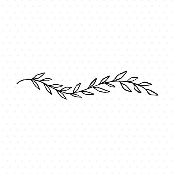 Leaves garland svg cut file, Branch clipart for Cricut & Silhouette