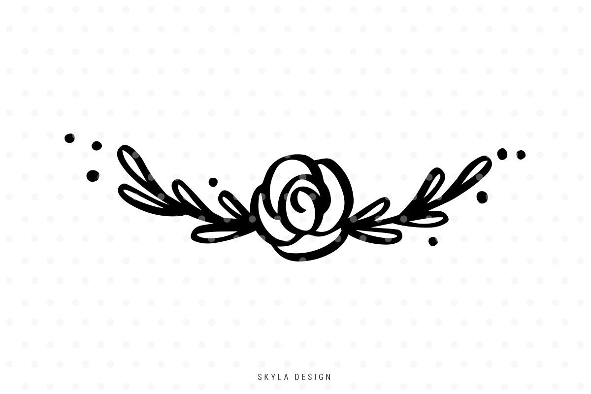 Rose silhouette svg Flower svg Floral svg cut file