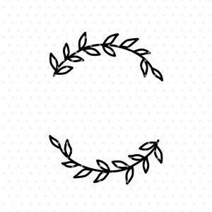 Leaves clipart, Wreath svg cut file, Flourish Svg for Cricut & Silhouette