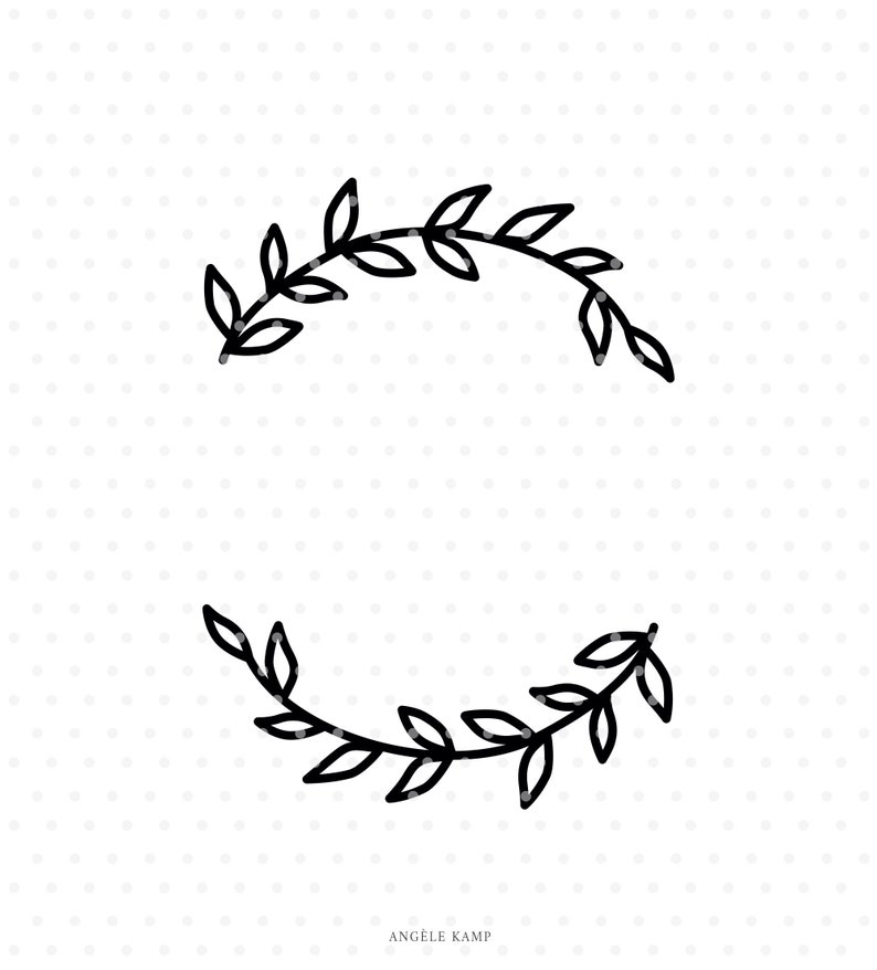 Leaves clipart, Wreath svg cut file, Flourish Svg for Cricut & Silhouette image 1