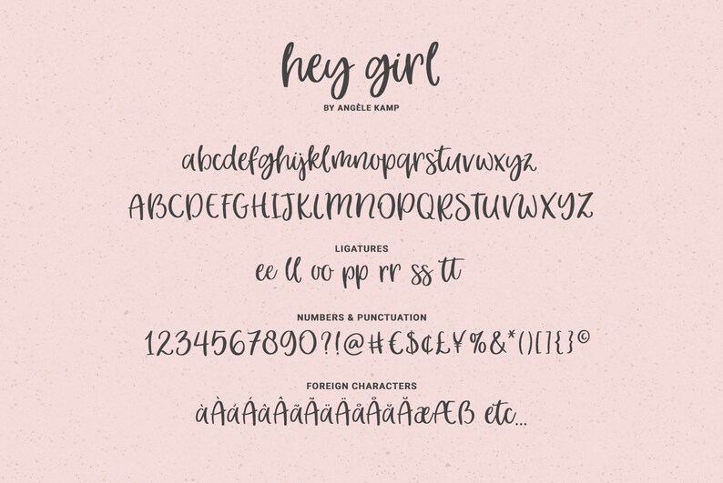 Hey Girl fun smooth brush font modern calligraphy