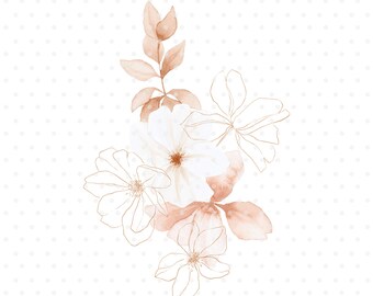 Watercolor bouquet, Colors of Spring, Flower clipart