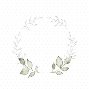 Twigs & wreath watercolor illustration