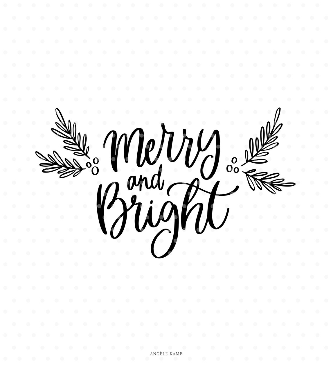 Merry and Bright Svg Cut File, Holly Branch - Etsy