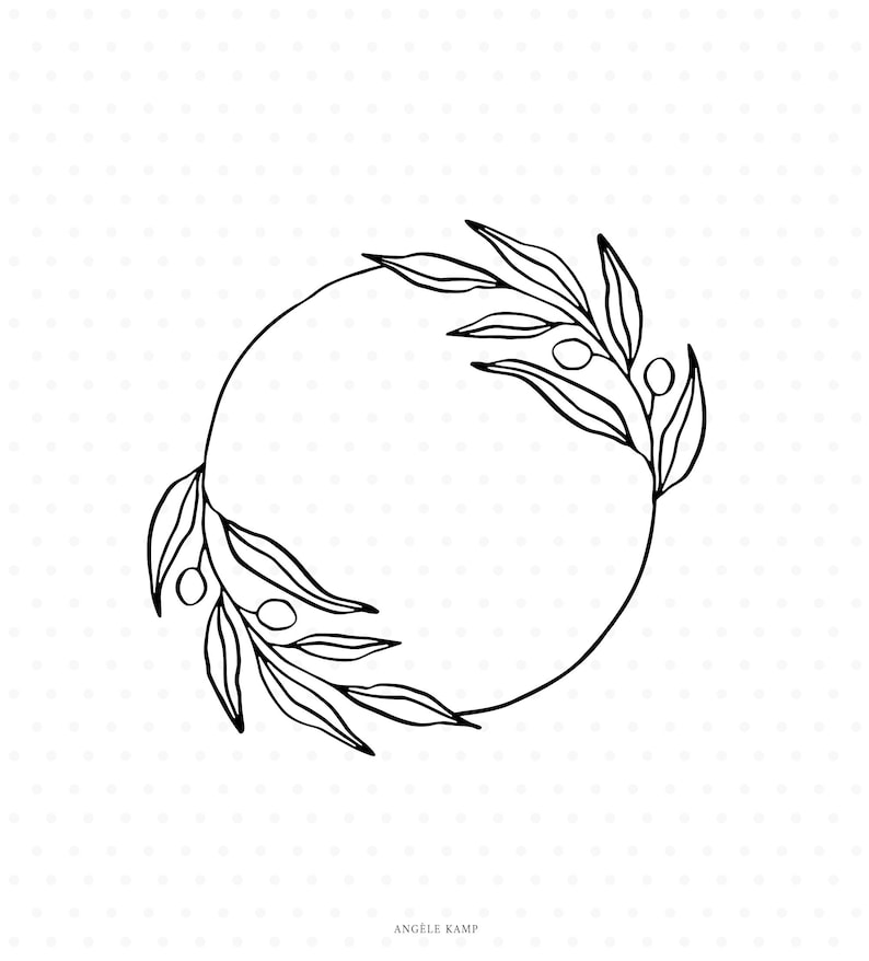 Olive branch wreath clipart, Wreath svg cut file, Flourish Svg for Cricut & Silhouette image 1