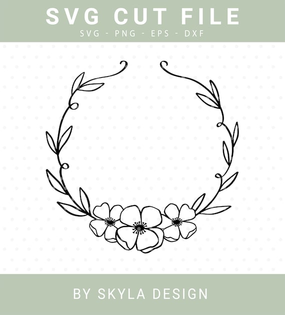 Download Flower Wreath Svg Cutfile Flourish Clipart For Cricut And Silhouette