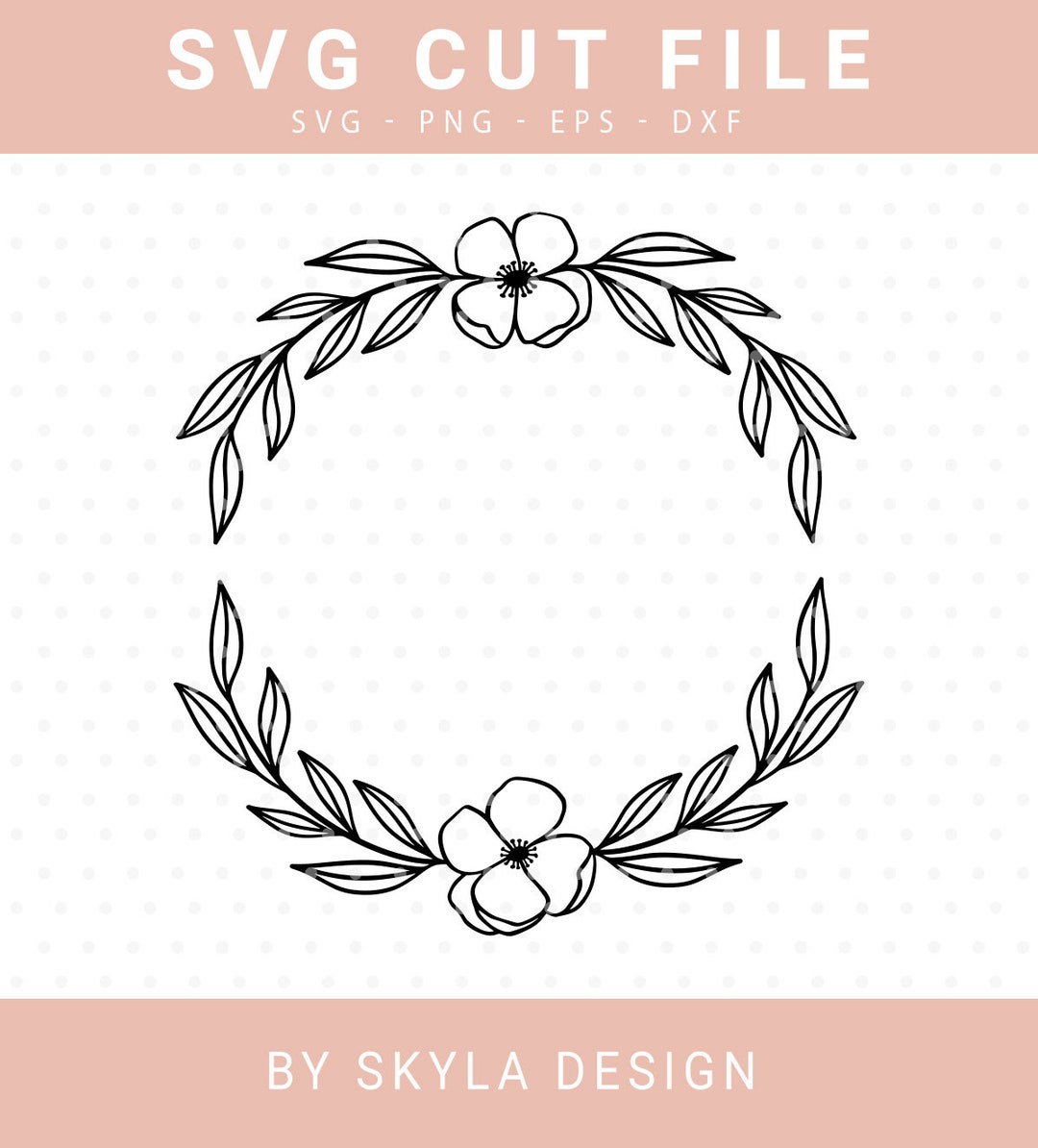 Floral Wreath Svg Cut File for Silhouette & Cricut - Etsy