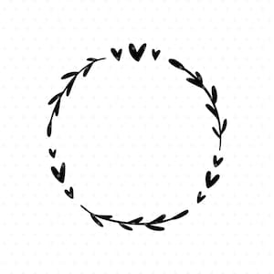 Bloemen hart krans svg-cutfile bloeien clipart voor cricut en silhouette