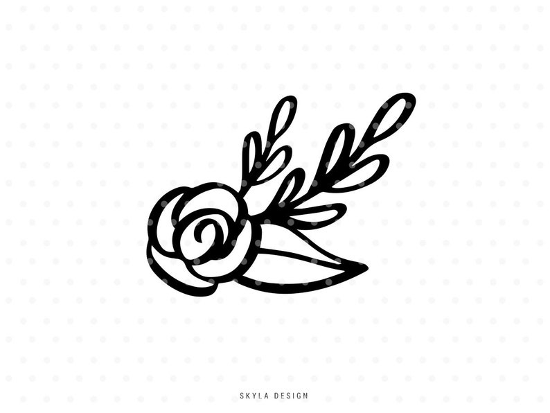 Download Rose Floral svg cutfile flourish clipart for cricut and | Etsy