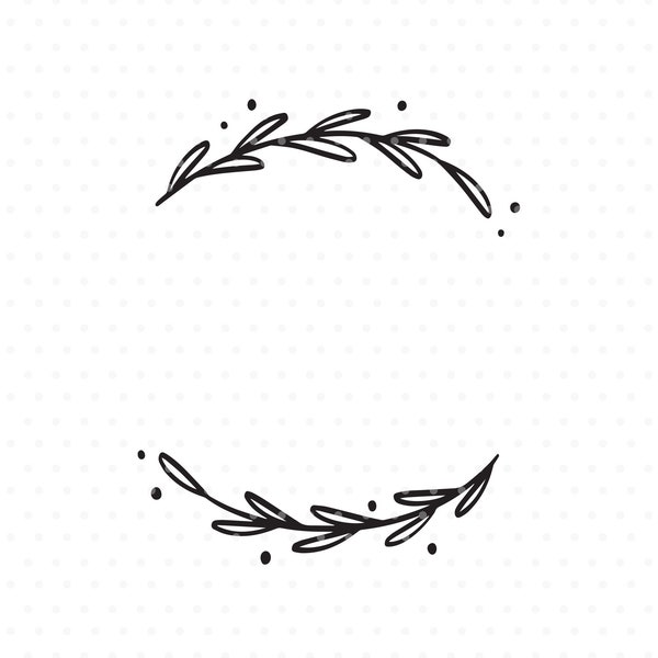 Wreath SVG cut file, Branch Svg, Leaves clipart