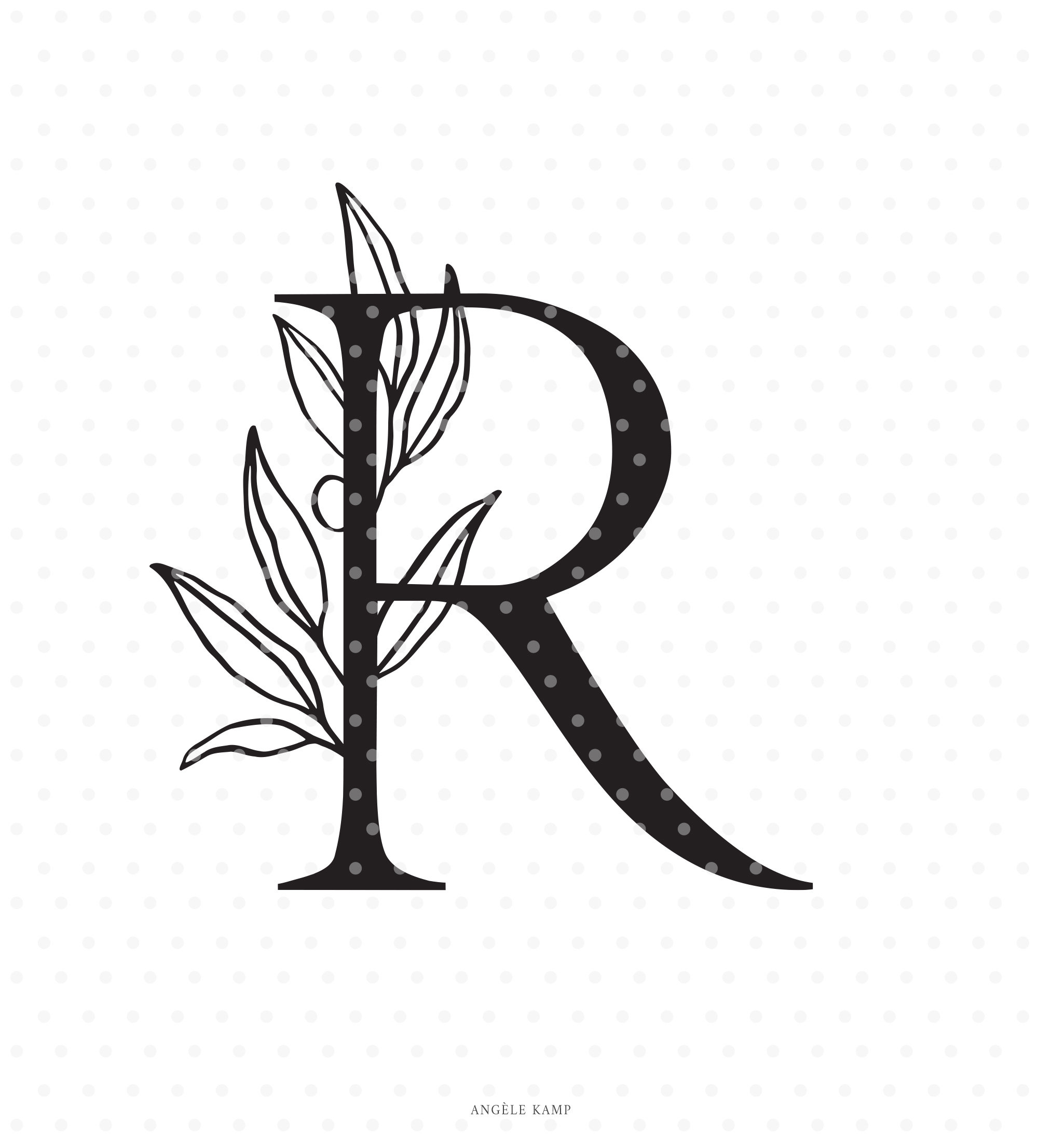 Letter R Svg Cutfile Alphabet Initial Monogram With Olive - Etsy