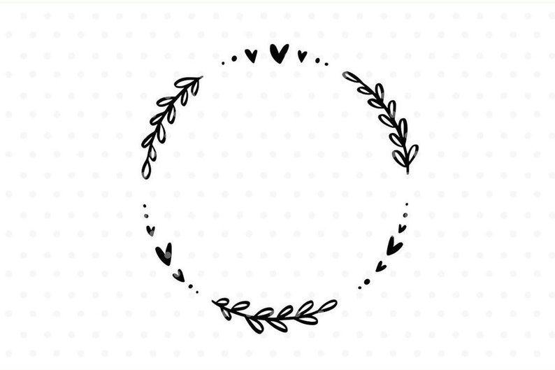 Download Herz Kranz Svg Cutfile Flourish Clipart für Cricut | Etsy