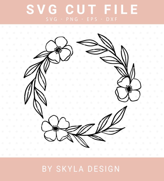 Download Floral Wreath Svg Cut File For Silhouette Cricut Etsy