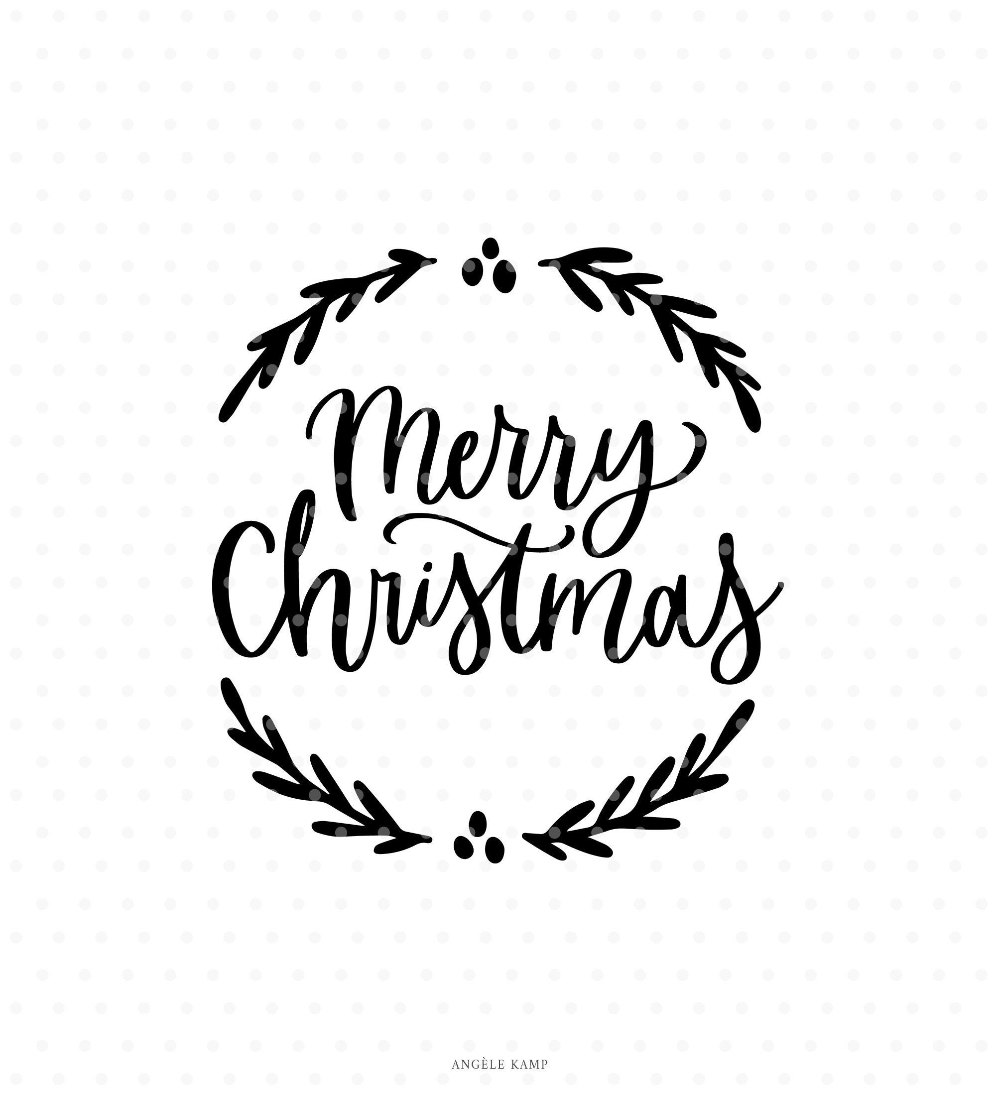 Black And White Merry Christmas Clip Art