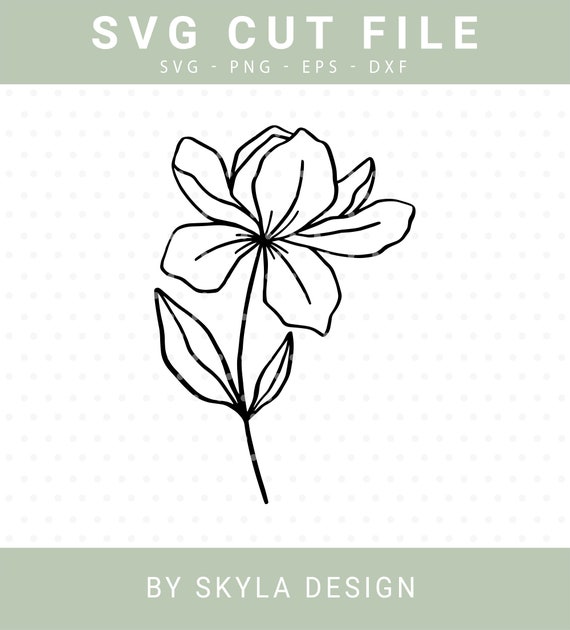 Flower with leaves svg cut file Floral leaves clipart | Etsy