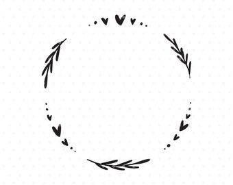 Laurel heart wreath Svg cutfile for cricut & silhouette