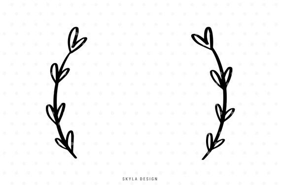 Download Heart Leaves Svg Cut File Flourish Clip Art For Cricut Etsy