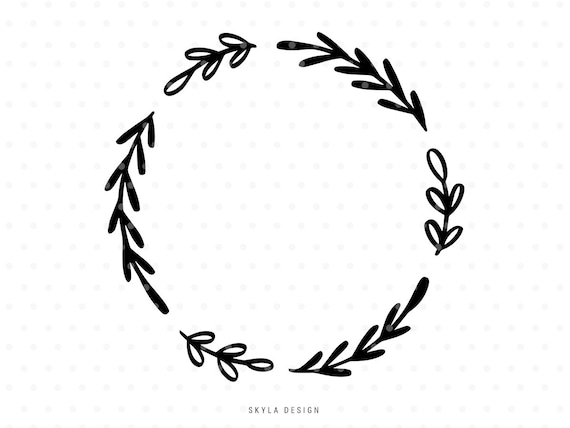 Download Leaves Branch Wreath Svg Cutfile Laurel Clipart Etsy