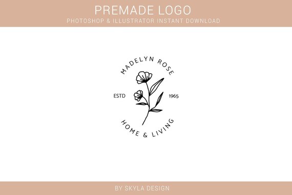 Premade logo instant download logo floral jewelry logo | Etsy