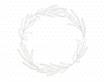Olive branch wreath clipart illustration