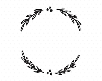 Christmas holly wreath SVG cut file, Leaves clip art for cricut & silhouette