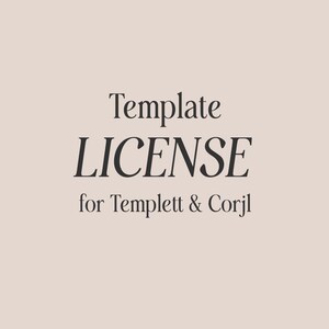 Template license for 1 font or collection use on Templett & Corjl