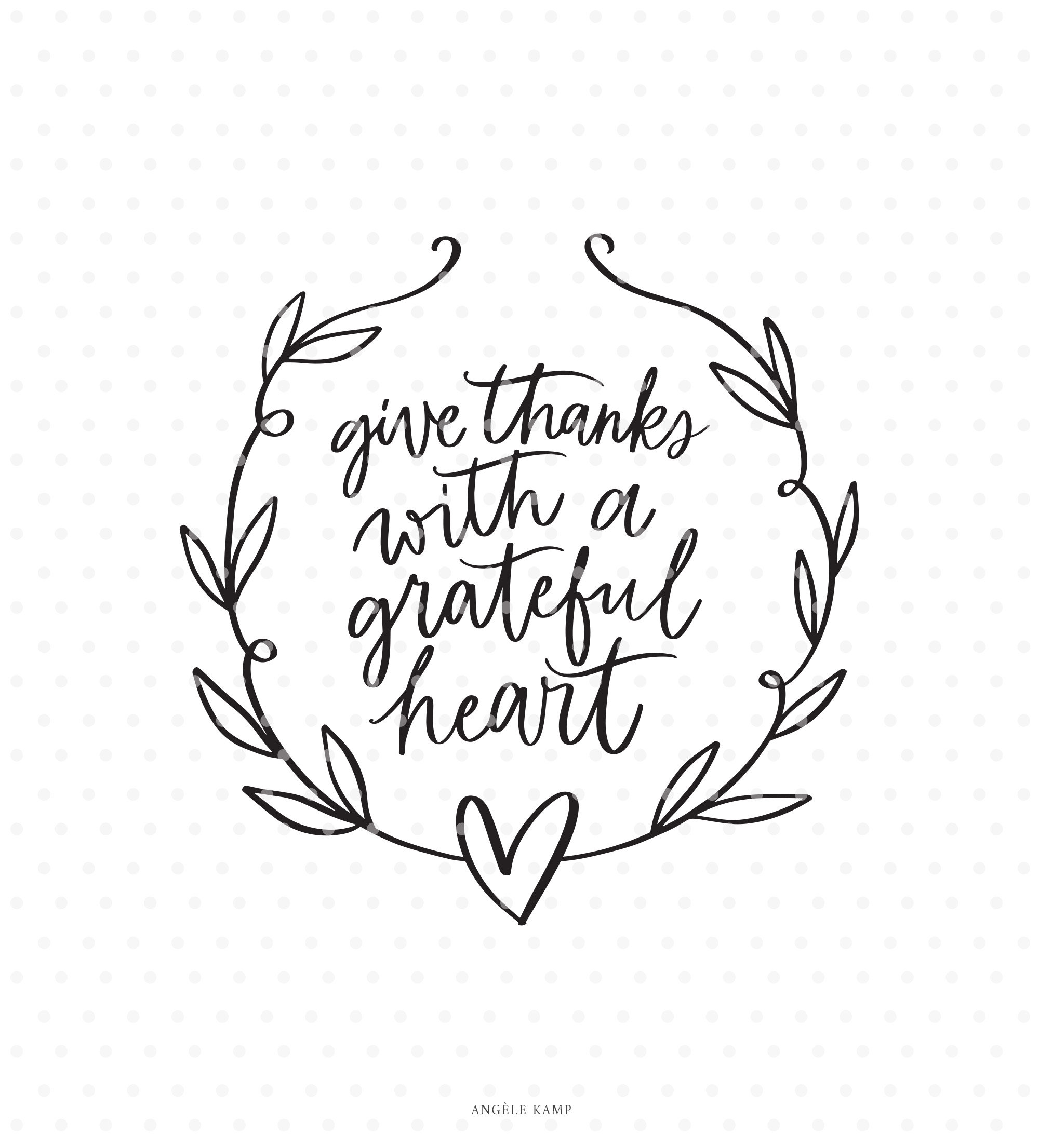 Give Thanks With a Grateful Heart Svg Cutfile Thanksgiving Etsy