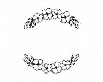 Spring flower wreath Svg cut file clipart