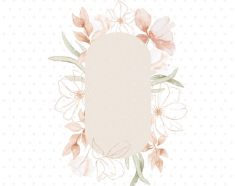 Watercolor arch frame, Colors of Spring, Flower clipart