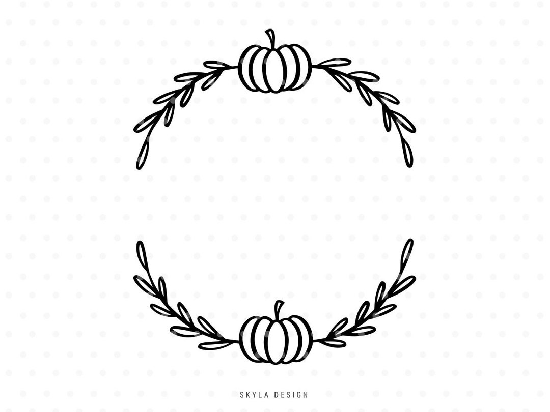 Pumpkin Wreath Svg Cutfile Thanksgiving Autumn Leaves Clipart - Etsy