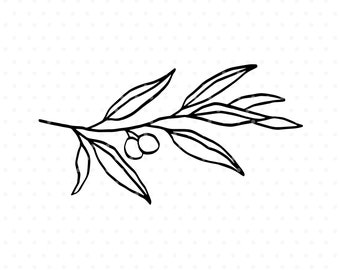 Olive branch svg cutfile clipart