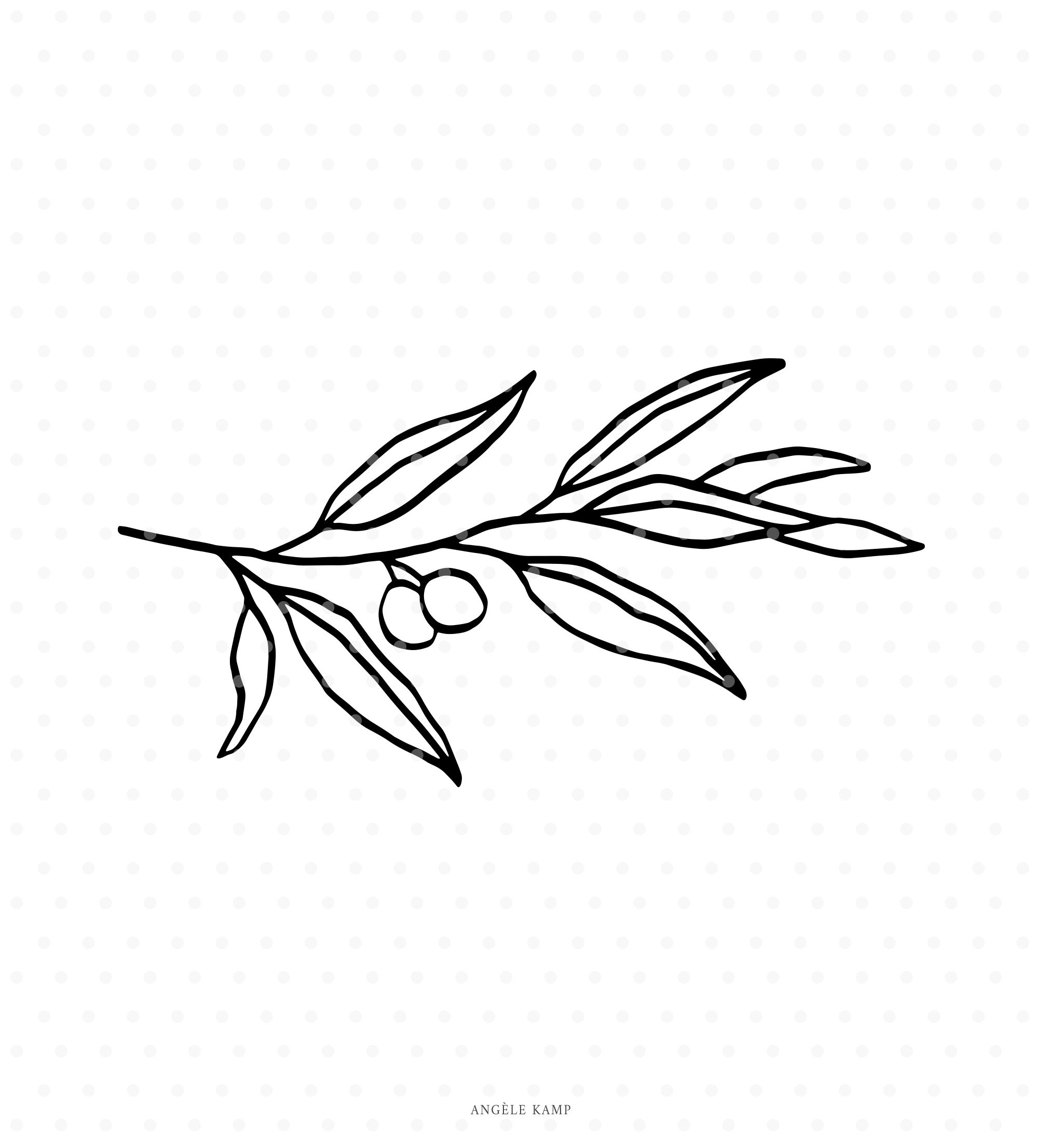 Olive branch svg cutfile clipart