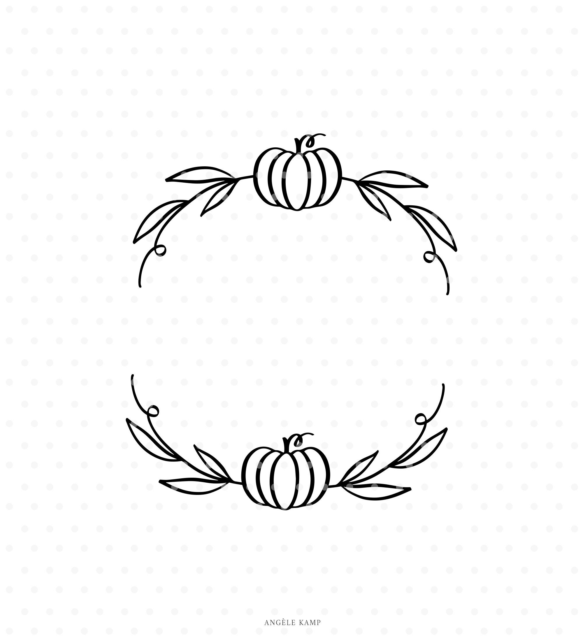 Pumpkin Leaves Wreath SVG Cutfile Thanksgiving Autumn Clipart - Etsy