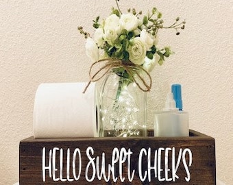 Hello Sweet Cheeks SVG, Svg, Bathroom, Hello Sweet Cheeks, Toilet Box, Farmhouse sign