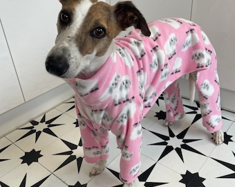 Dog sheep print pyjamas jumper, whippet, Italian, lurched, greyhound 5 sizes