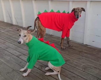 Made to measure Dog dinosaur jumper fleece any colours Italian, whippet, lurcher, greyhoud