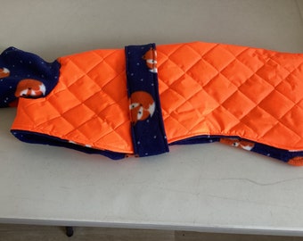 Abrigo impermeable para perros zorro naranja y azul marino, lebrel, italiano, tambaleado, galgo 1 solo