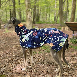 Fleece Dog Snood coat , jumper space , Halloween Whippet, Greyhound , lurcherr image 1