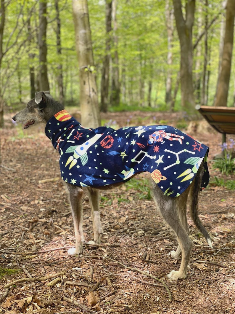 Fleece Dog Snood coat , jumper space , Halloween Whippet, Greyhound , lurcherr image 1