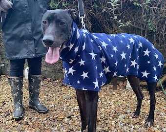 Dog snood fleece navy star 8 sizes