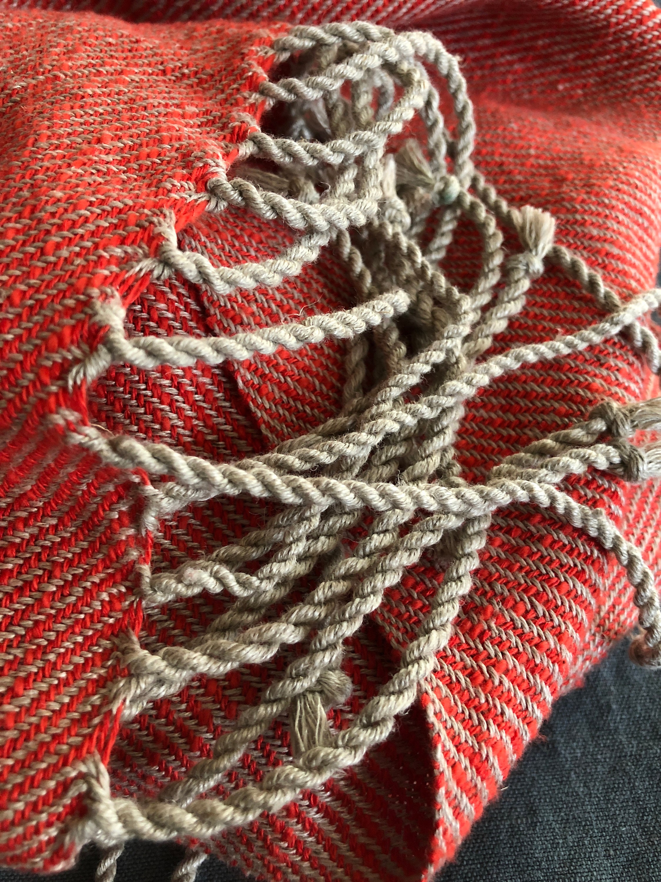 Handwoven Hemp, Cotton, and Linen Scarf