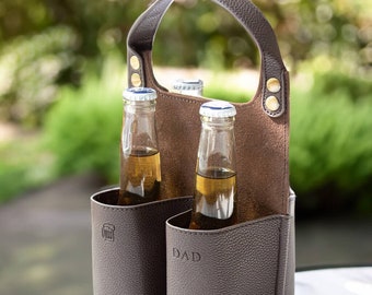 Personalised Faux Leather Bottle Carrier