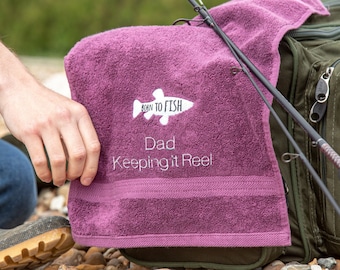 Personalised Embroidered Fishing Towel