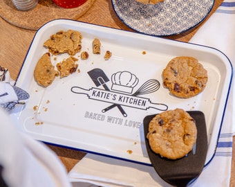 Personalised Baked With Love Enamel Tray