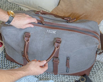 Personalised Premium Canvas Holdall with shoulder strap