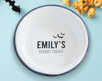 Spooky Personalised Halloween Enamel Bowl For Kids