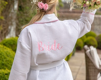 Personalised Bridal Waffle Dressing Gown