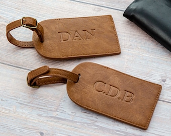 Personalised Faux Leather Luggage Tag