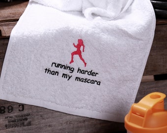 Embroidered Ladies Gym Towel with Funny Quote